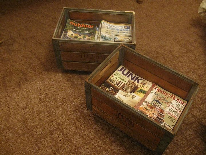 milk crate revival, repurposing upcycling, It s so nice to be able to move the crates from room to room