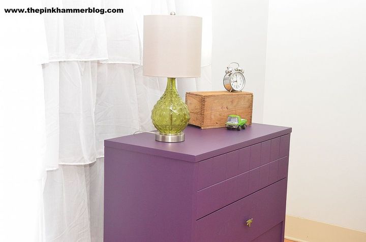 before after purple nursery dresser makeover, home decor, painted furniture, Dresser After
