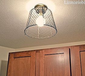 diy wire basket light fixture, electrical, lighting, repurposing upcycling