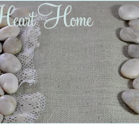 diy stone table runner, crafts, home decor, First I layered plastic mesh burlap then the stones