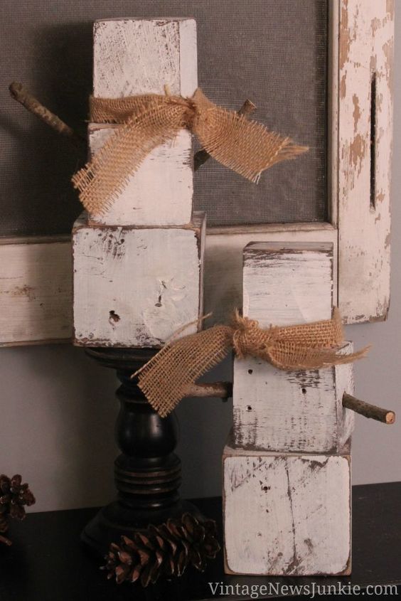 diy wood pallet snow family, christmas decorations, pallet, repurposing upcycling, seasonal holiday d cor, Our snow family is only two strong but you could make mini one for the kiddos