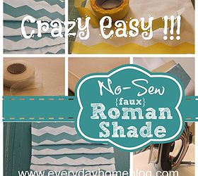 make a faux no sew roman shade and create your own chevron fabric, crafts, home decor, Once you see how easy this project is you may never sew again