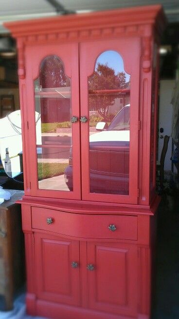 vintage hutch makeover, chalk paint, painted furniture