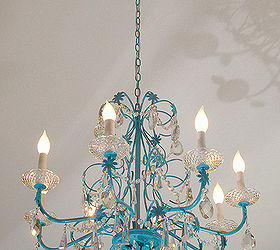 blue chandelier redo, home decor, lighting