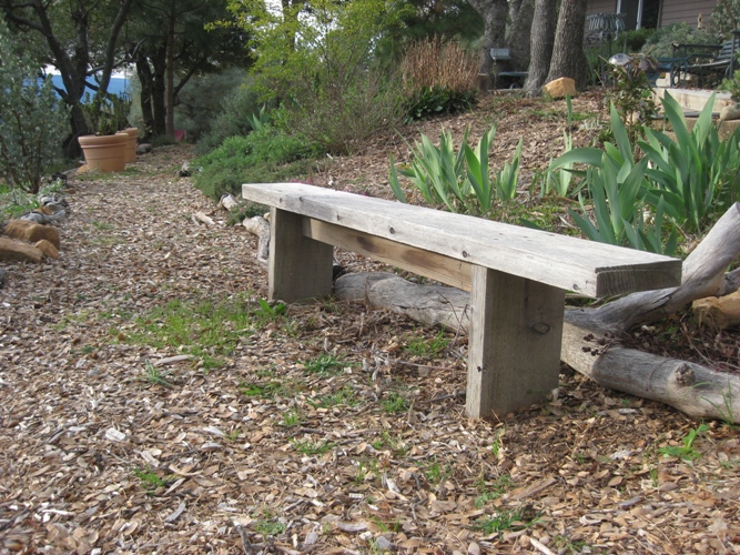 how to build simple garden benches for free, diy, how to, outdoor furniture, outdoor living, painted furniture, woodworking projects, Little did I know that this bench was designed by a famous man Aldo Leopold
