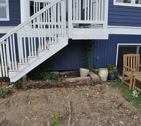 back deck remodel, decks, home improvement, patio, old deck removed old stairs pictured above