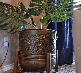 diy mod plant stand made from a stool, gardening, painted furniture