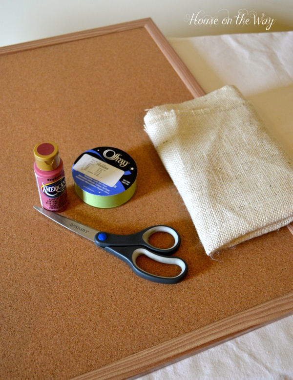 summer garden themed ribbon cork board, crafts, Supplies cork board scissors burlap ribbon paint and glue