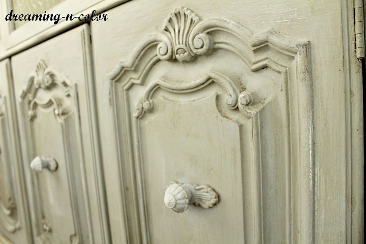 old hutch turned french farmhouse hutch, painted furniture