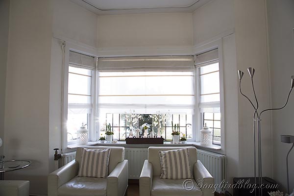 window treatment for bay windows double layered roman blinds, diy, how to, window treatments, windows