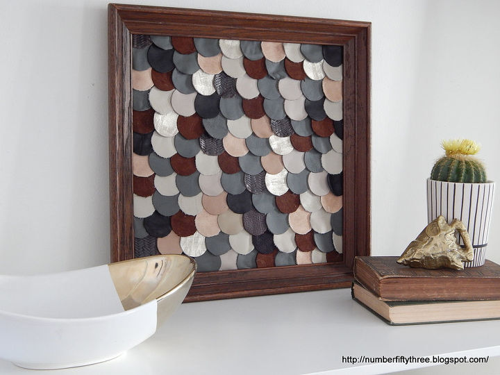 diy leather fish scale art, crafts, home decor