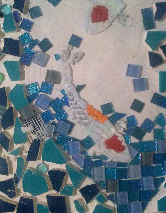 my second mosaic the koi table the beauty, painted furniture, tiling, making it