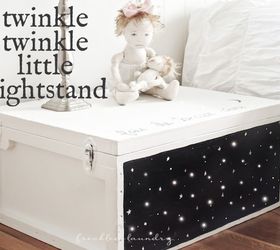 twinkle twinkle little nightstand makeover, painted furniture, Done