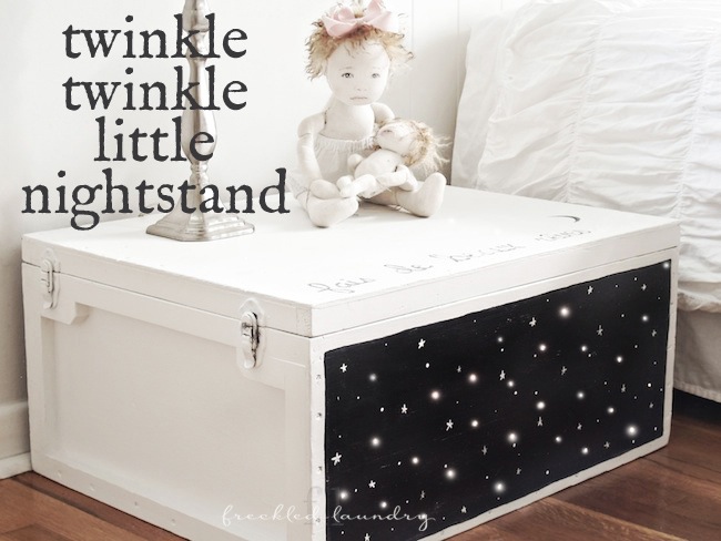 twinkle twinkle little nightstand makeover, painted furniture, Done