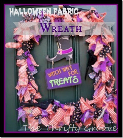 make a halloween fabric wreath, crafts, halloween decorations, repurposing upcycling, seasonal holiday decor, wreaths, I finished it with a little dollar store plaque hanging in the center