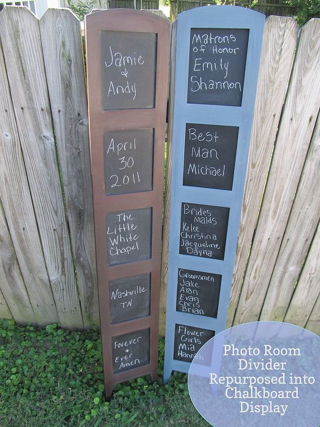 old photo room divider gets a new life, chalkboard paint, crafts, repurposing upcycling, You can see they make great chalkboards