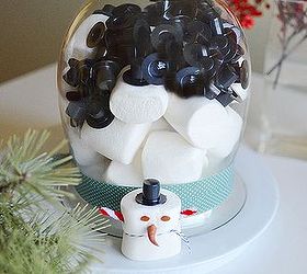 marshmallow snowmen and a wayfair cloche, crafts, seasonal holiday decor, Cloche with supplies for Marshmallow snowmen hometalk wayfair diy decor Christmas snowman