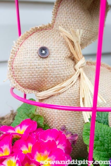 last minute burlap bunny project, crafts, easter decorations, seasonal holiday decor