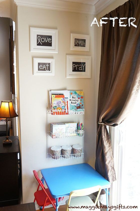 transform a small corner into a kid s activity corner, home decor, shelving ideas