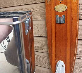 repurposed vintage water ski beer 30 2 beer soda bottling opening, products, repurposing upcycling, The repurposed waste canister can be detached for easy disposal Then mount it right back up for some more good times