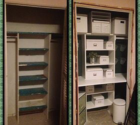 still a work in progress, closet, craft rooms, diy, home office, repurposing upcycling, shelving ideas, The before after