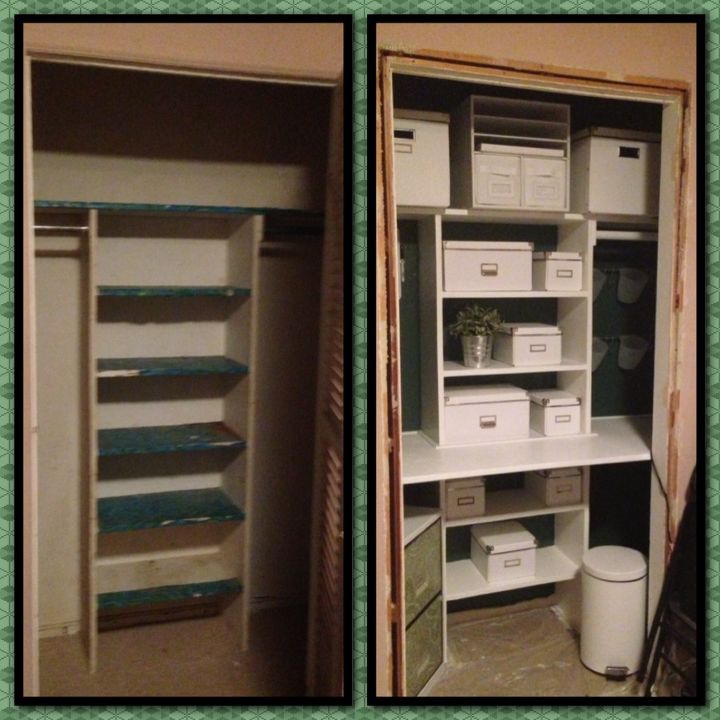 still a work in progress, closet, craft rooms, diy, home office, repurposing upcycling, shelving ideas, The before after