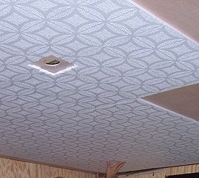 renovation of ceilings walls of bedroom in old farmhouse, Tiles look beautiful as they are installed