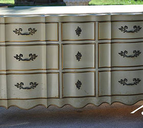 painted french provincial triple dresser, Before