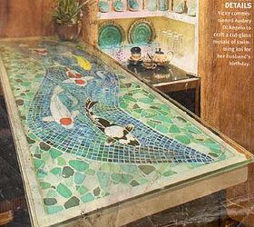 my second mosaic the koi table the beauty, painted furniture, tiling, the inspiration