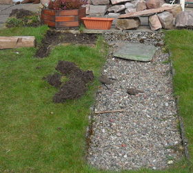 rockery, gardening, landscape, This path you see was in the center of the are I am just about to start digging the area