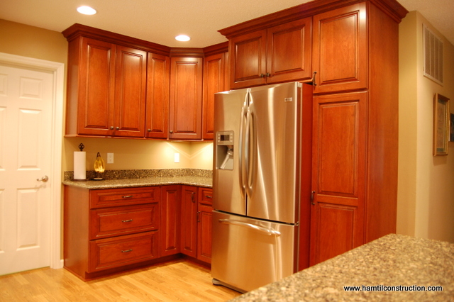 cherry cabinetry warm and beautiful, closet, kitchen cabinets, kitchen design, Former location of the kitchen table