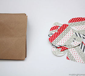 valentine s day paper bag and washi tape heart bunting, crafts, seasonal holiday decor, valentines day ideas
