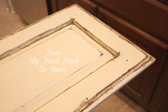 creating a french country kitchen cabinet finish using chalk paint, chalk paint, kitchen backsplash, kitchen cabinets, kitchen design, painting, Dark wax applied to help age the cabinets