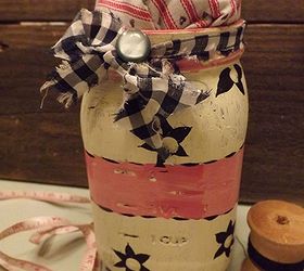 don t be hasty and throw your glass jars out, crafts, repurposing upcycling, Any colors or designs you like and a great way to use up your textile scraps