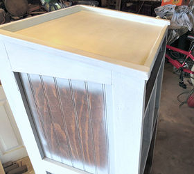kitchen station refinished podium, kitchen design, painted furniture, repurposing upcycling