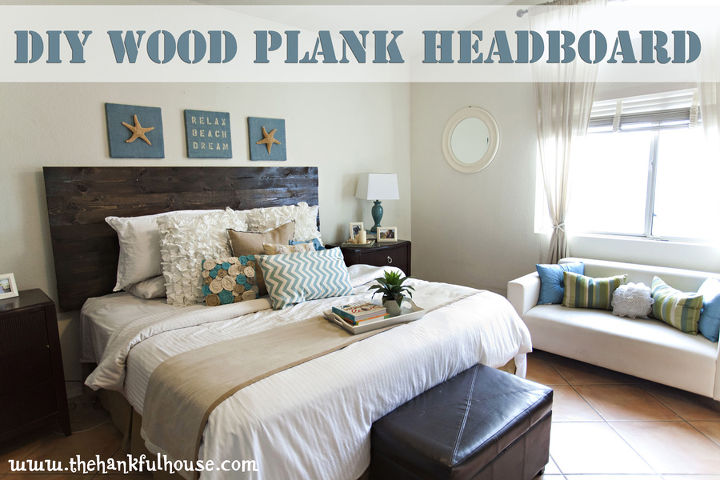 diy plank wood headboard, bedroom ideas, diy, home decor, repurposing upcycling, woodworking projects