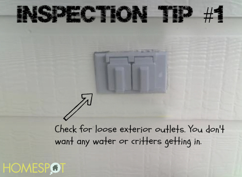 inspection tip exterior outlets, electrical