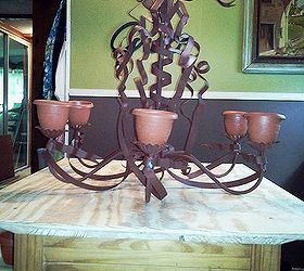 chandelier herb planter, crafts, gardening, repurposing upcycling, dry fit