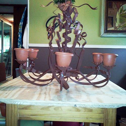 chandelier herb planter, crafts, gardening, repurposing upcycling, dry fit