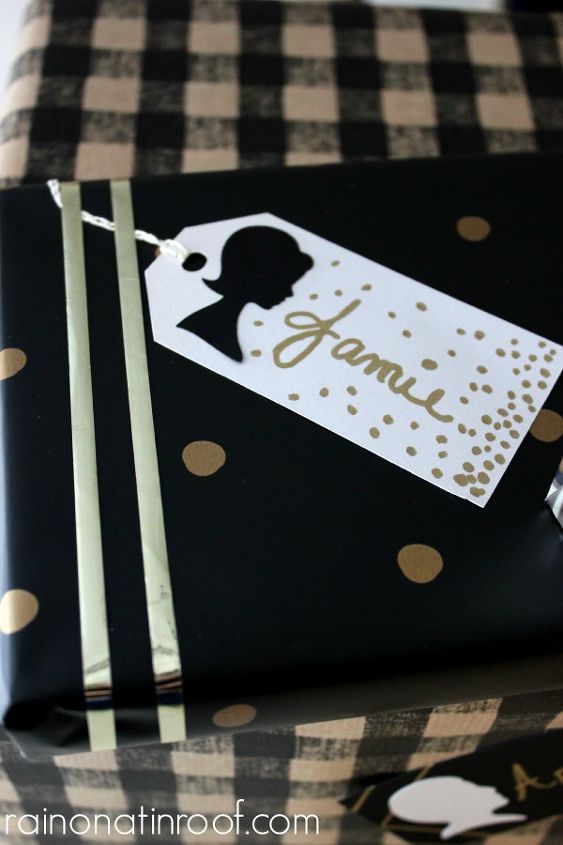 silhouette gift tags, crafts, seasonal holiday decor, The gold writing was easy with a Sharpie paint pen