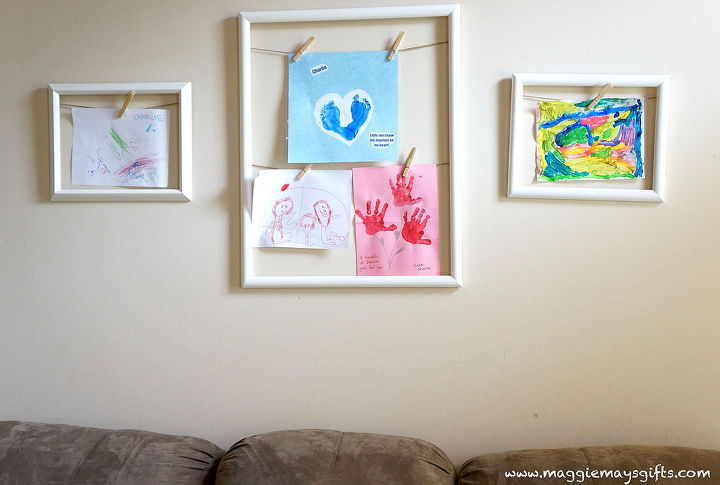 fun way to display kids artwork, crafts, home decor, wall decor
