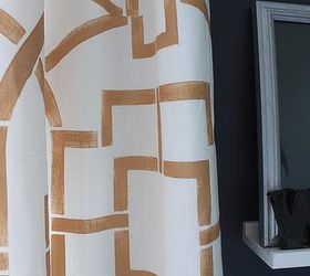 how to stencil curtains using the tea house trellis pattern, crafts, painting, reupholster, window treatments