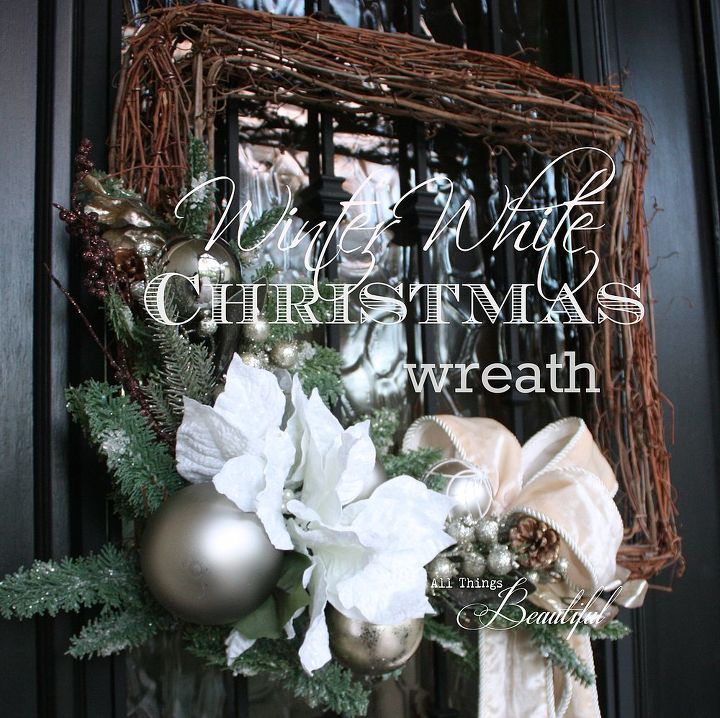 winter white christmas wreaths diy, christmas decorations, crafts, seasonal holiday decor, wreaths