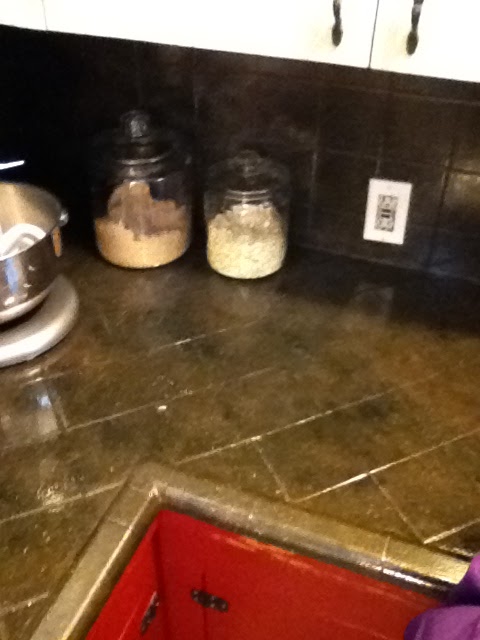 painted tile countertops, concrete countertops, countertops, diy, kitchen backsplash, kitchen design, painting