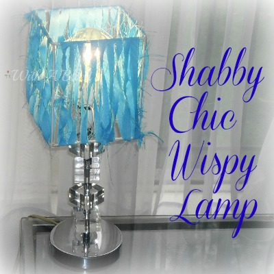 shabby chic wispy lamp quick makeover, lighting, repurposing upcycling, Left the straggly bits on for a more shabby look Low wattage light bulb used