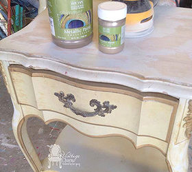 metallic painted french provincial nightstands