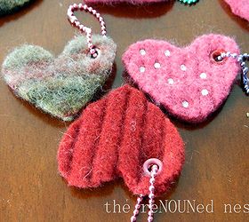 Felted Wool Heart Backpack Dangles and Keychains