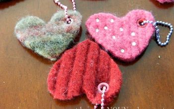 Felted Wool Heart Backpack Dangles and Keychains