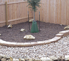 creating a xeriscape backyard landscape, gardening, landscape, A dry river bed was added for additional drainage and run off