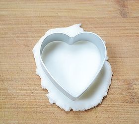 make these darling clay heart tags or magnets for valentine s day, crafts, seasonal holiday decor, valentines day ideas, Step 1 After mixture cools start having fun playing with the clay Use a heart shaped cookie cutter to cut out your hearts
